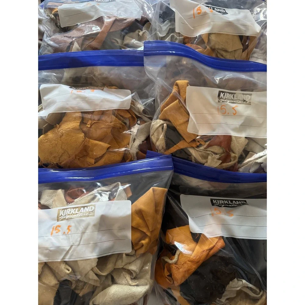Genuine Leather and Suede Scraps Earth Tone Remnants 15.5 OZ